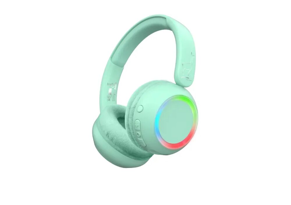 Draadloze kinder koptelefoon met verlichting - Mint