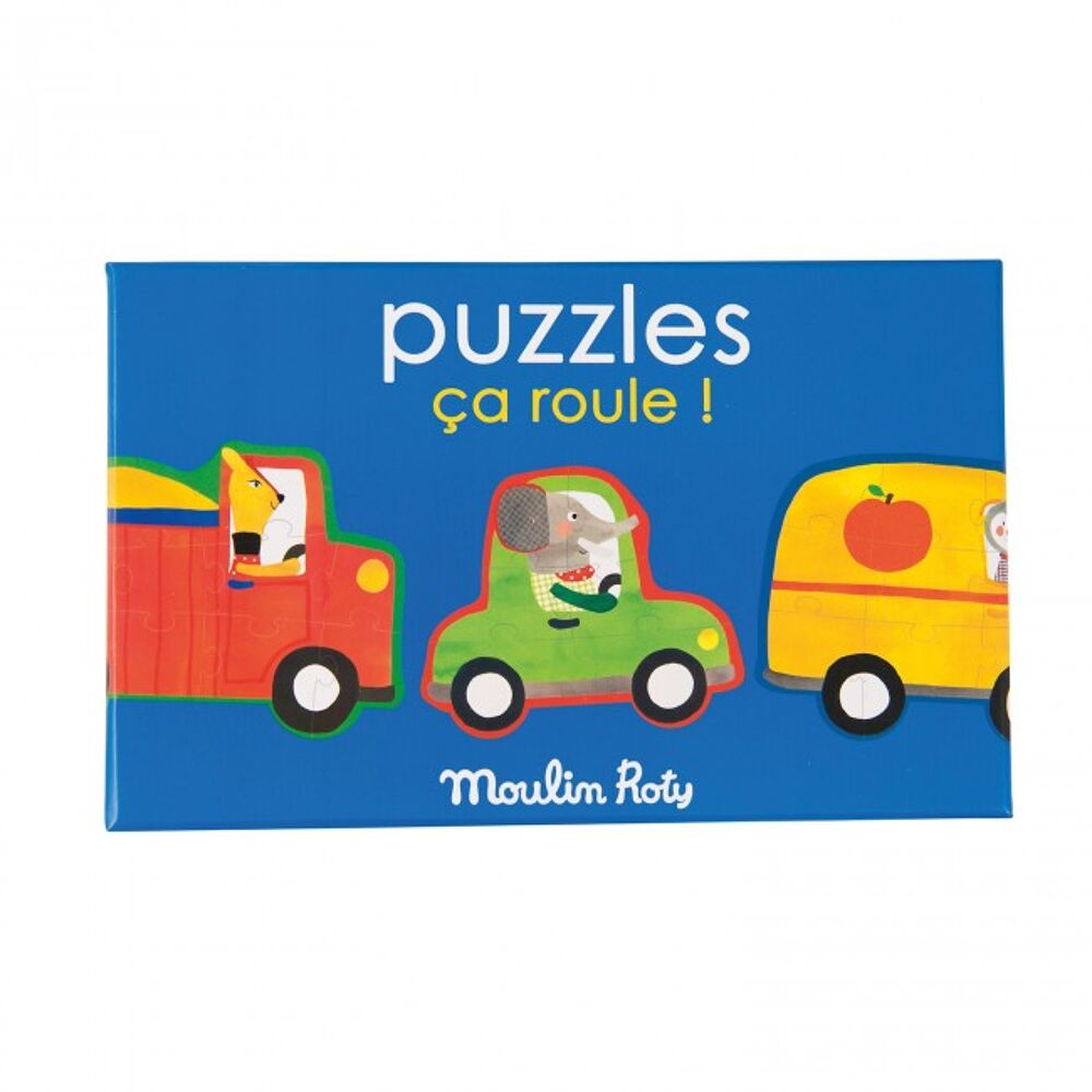 Set van 4 puzzels autos - Les Popipop