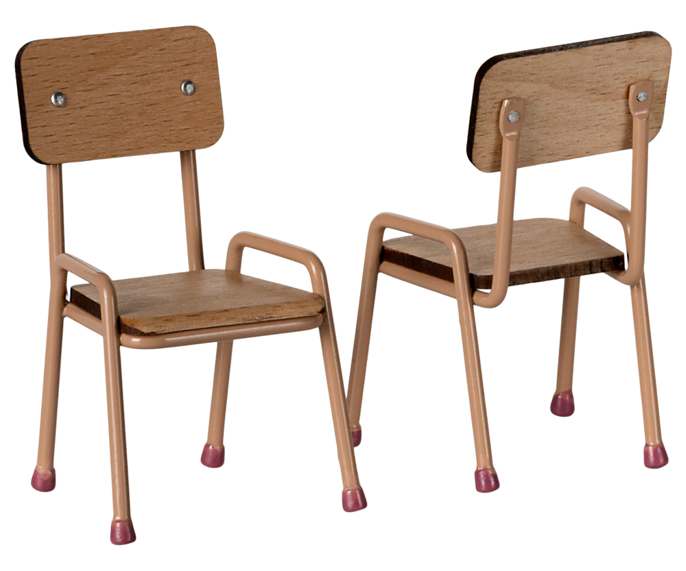 Tafel en stoelen voor Maileg muizen - Dark powder