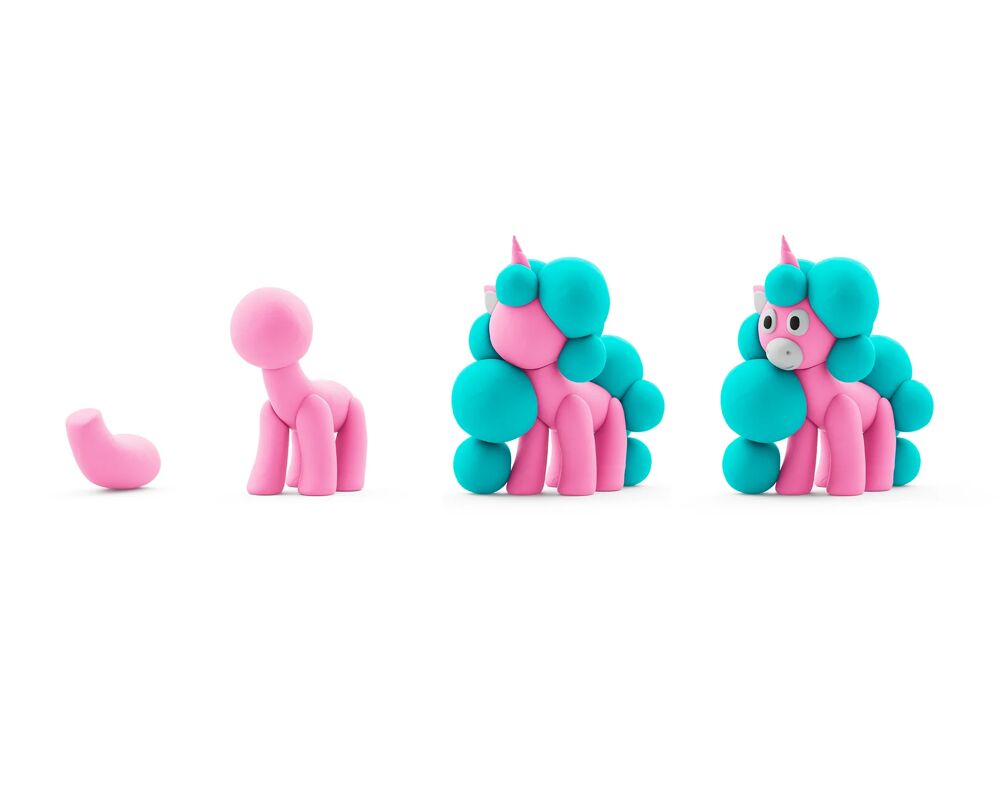 Boetseerklei Unicorns - 6 figuren