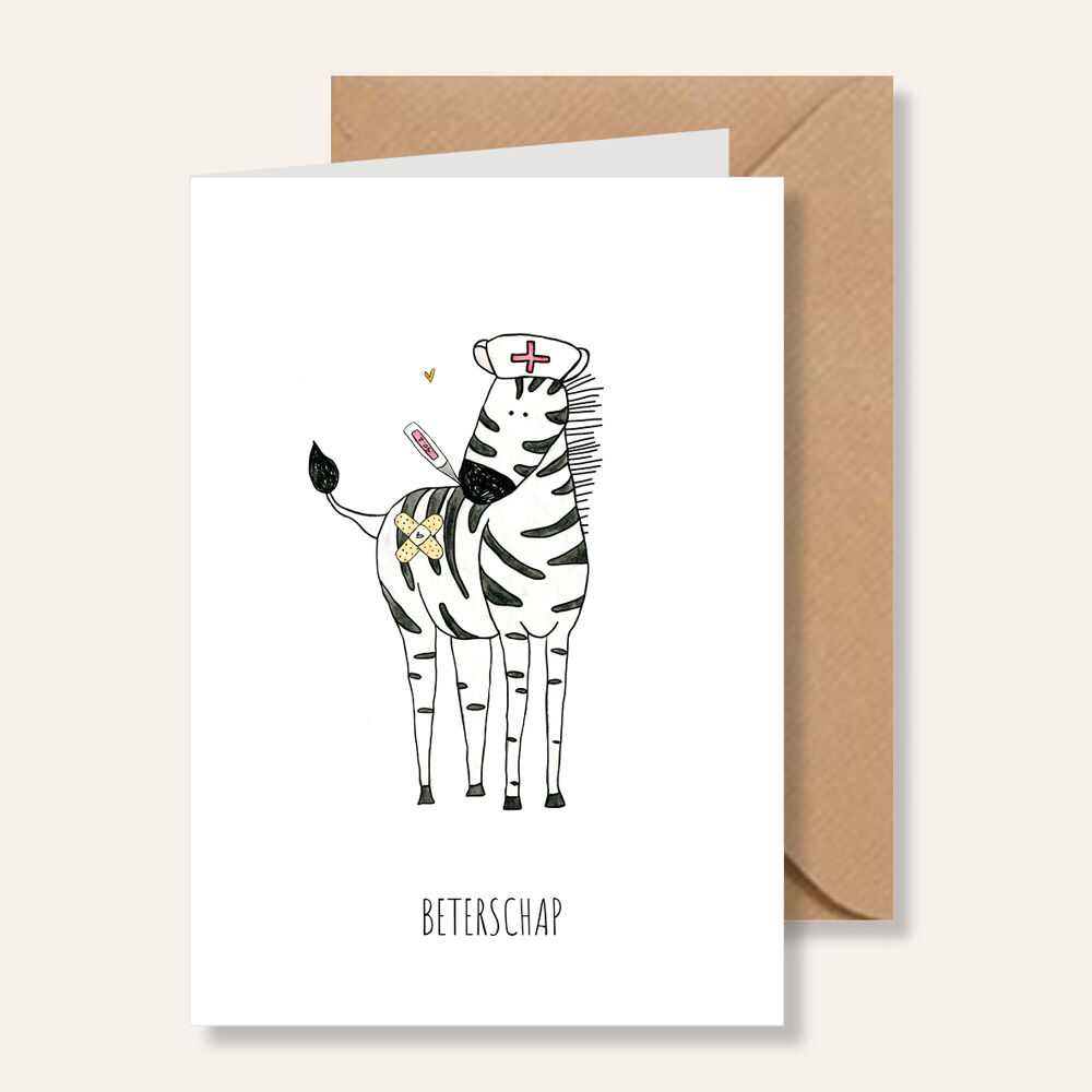 Kaart beterschap zebra