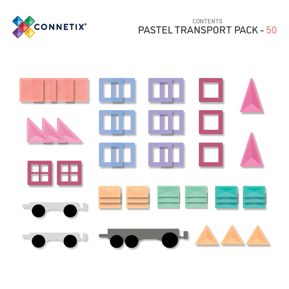 Connetix Pastel Transport Pack - 50 stuks