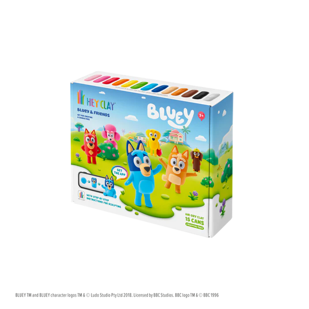 HEY CLAY Boetseerklei - Bluey & Friends - Limited edition - 6 figuren