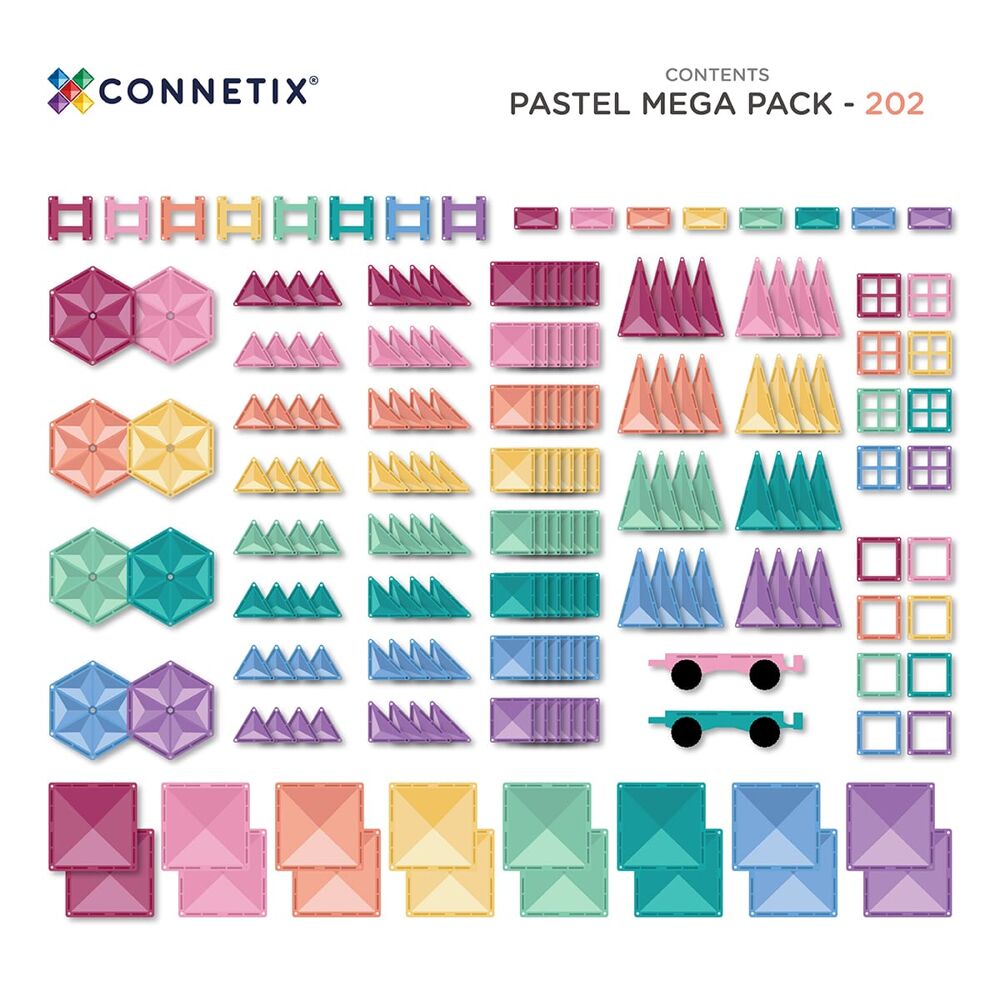 Connetix Pastel Mega Pack - 202 stuks