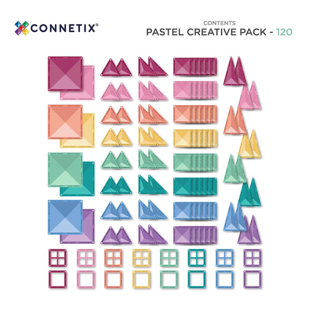 Connetix Pastel Creative Pack - 120 stuks