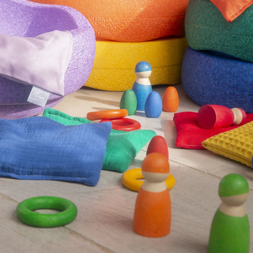 Sensorische pittenzakjes - Regenboog - 6 stuks