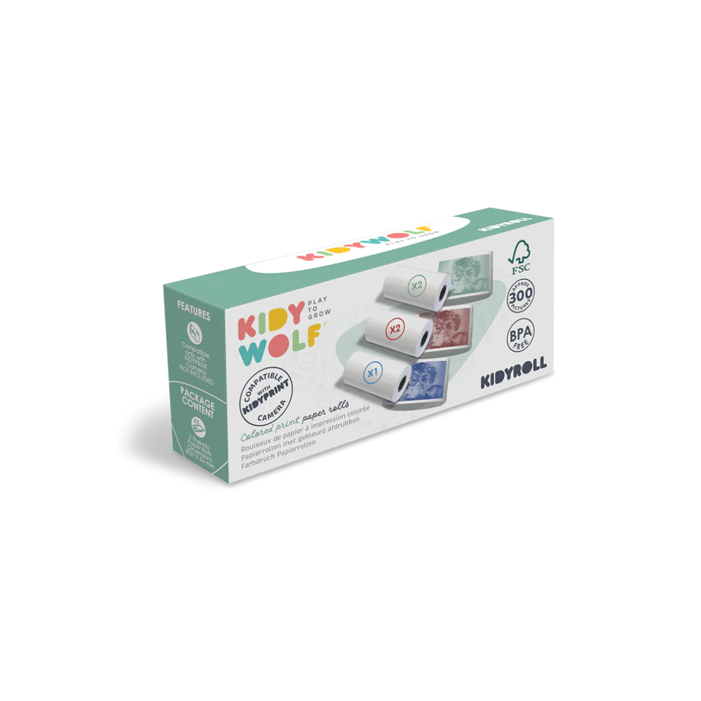 KIDYROLL - Gekleurd papier navulling voor KIDYPRINT