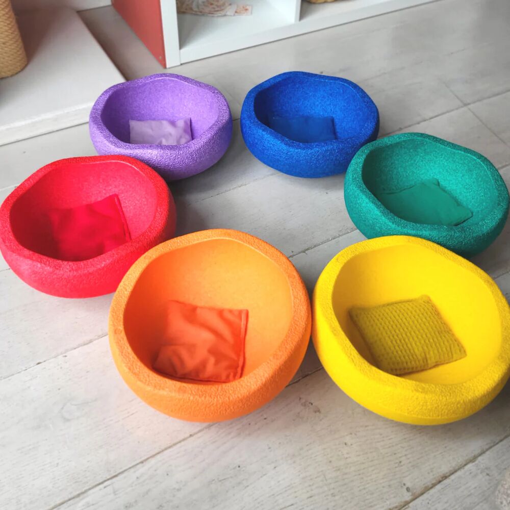 Sensorische pittenzakjes - Regenboog - 6 stuks