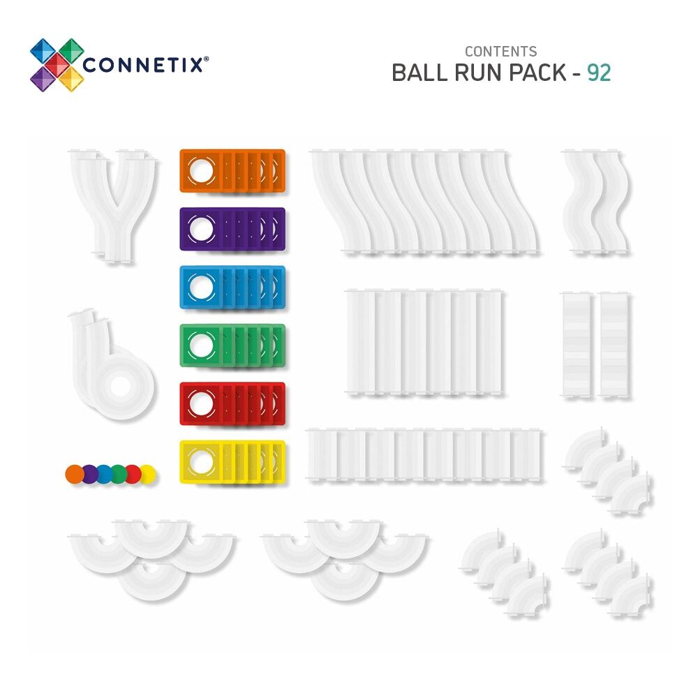 Connetix Rainbow Ball Run Pack - 92 stuks