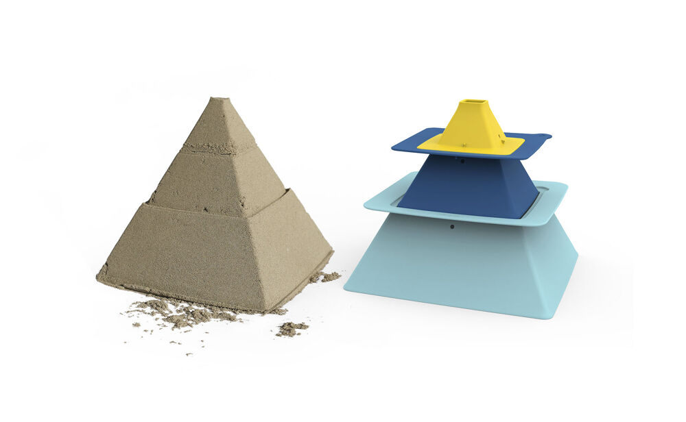 Pyramide bouwer Pira - Vintage blue / Deep blue / Mellow Yellow Pyramide bouwer Pira - Vintage blue / Deep blue / Mellow Yellow