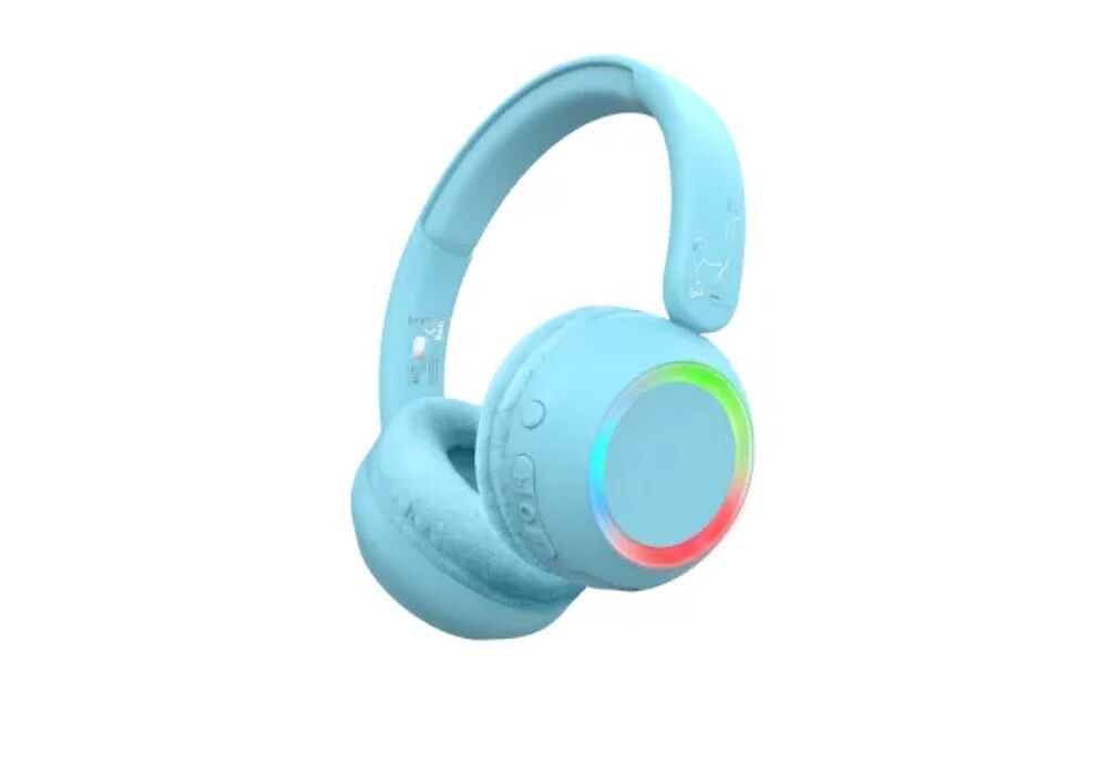 Draadloze kinder koptelefoon met verlichting - Blauw