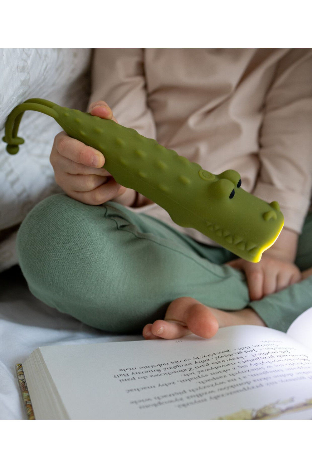 Siliconen kinderzaklamp - Krokodil