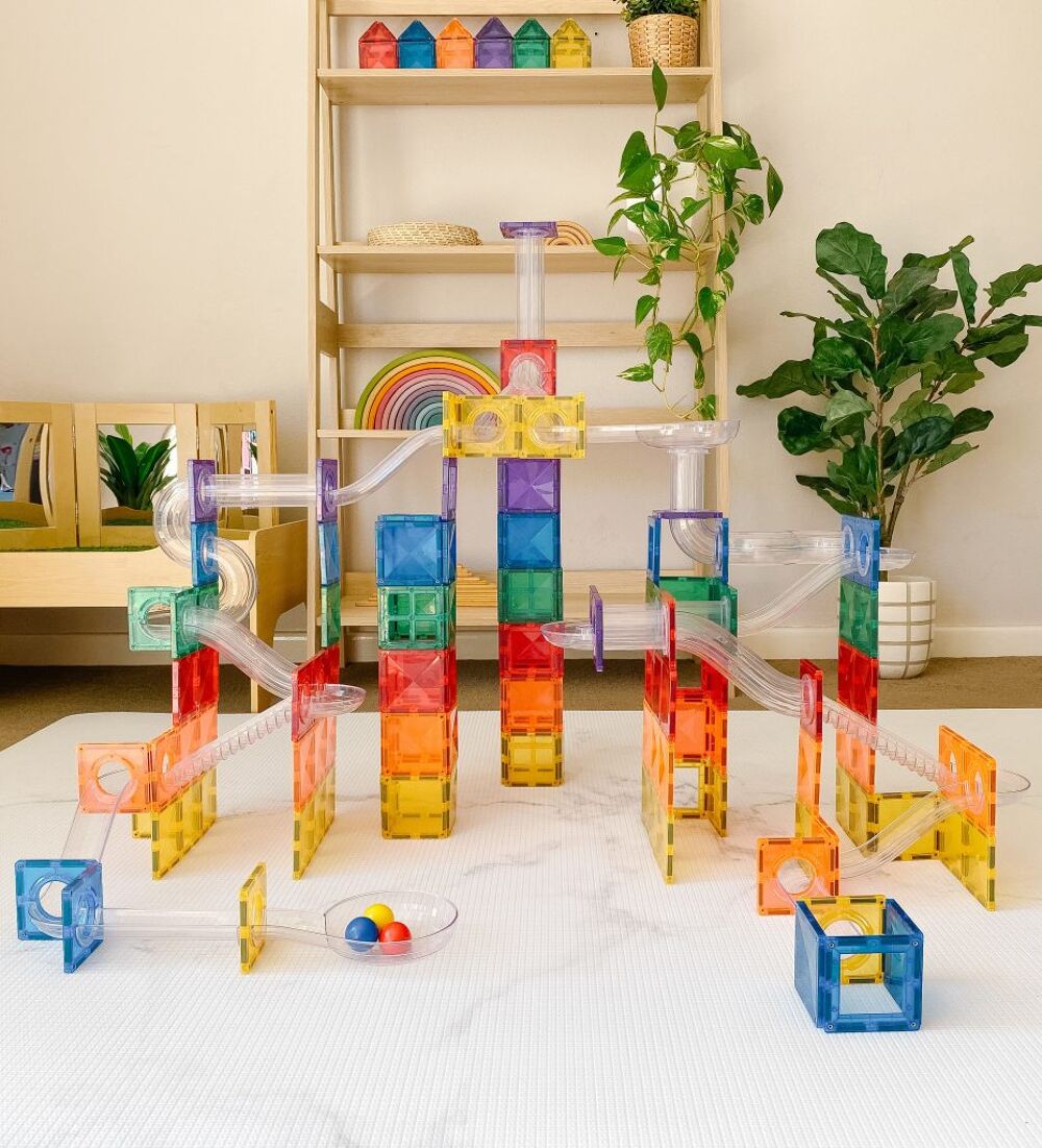 Connetix Rainbow Ball Run Pack - 92 stuks