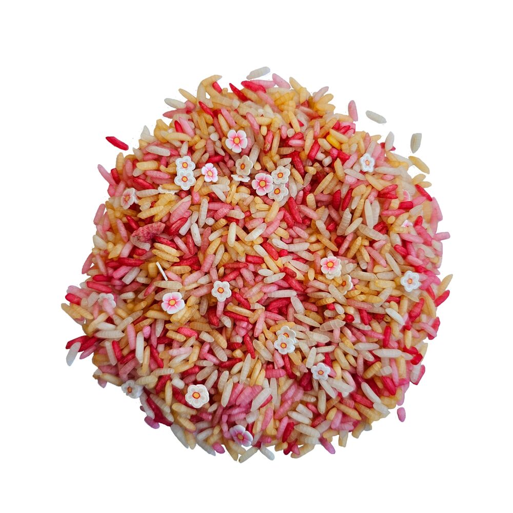 Grennn speelrijst Pink flower mix - 500g