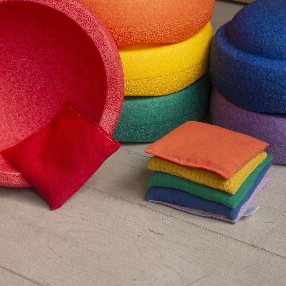Sensorische pittenzakjes - Regenboog - 6 stuks