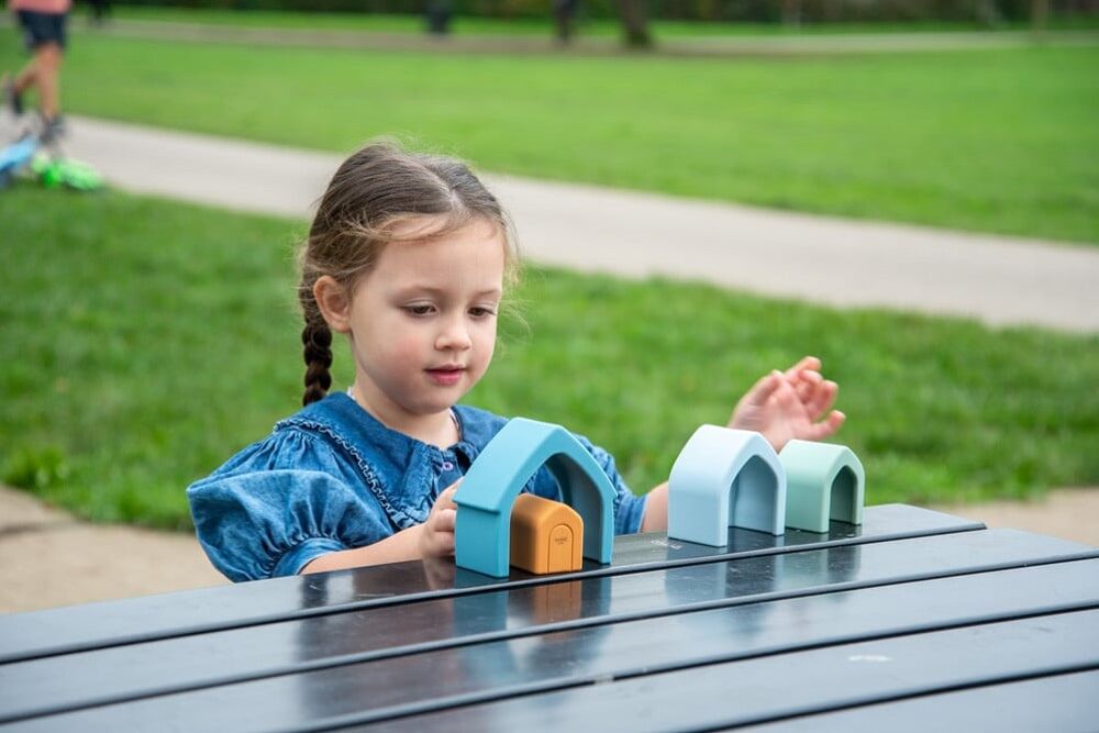 Tickit Silisoft Stapelbare Huizen (Neutrale Kleuren)