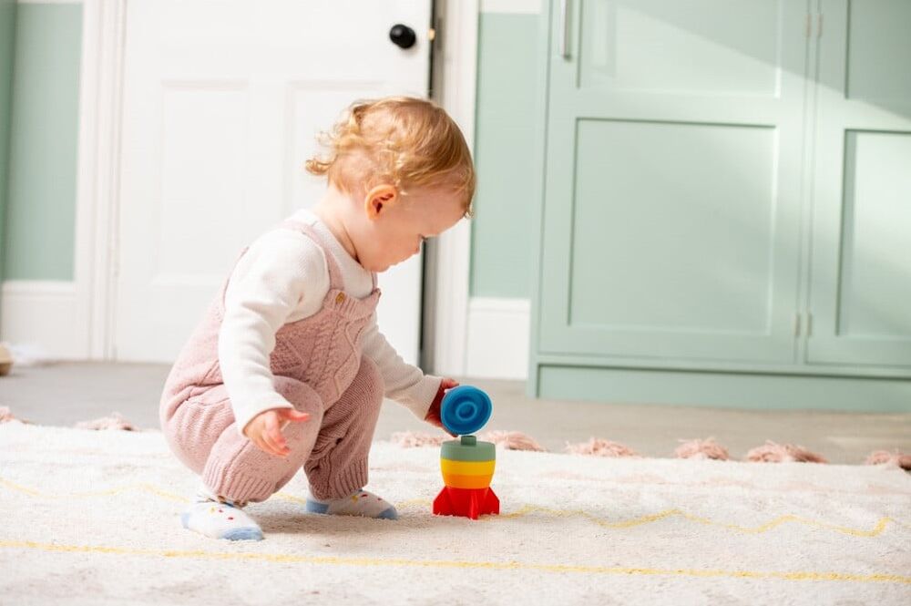 Tickit Silisoft Stapelbare Raket (Regenboog)