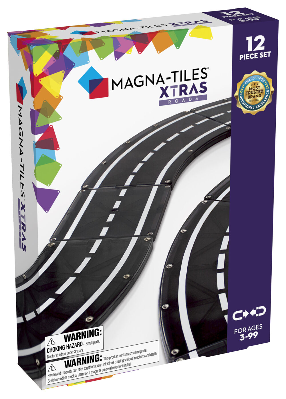 MAGNA-TILES Extra Roads Wegtegels uitbreidingsset - 12 stuks